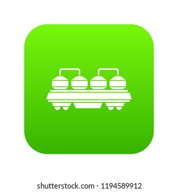 Rail wagon for construction materials icon digital green for any design isolated on white vector illustration