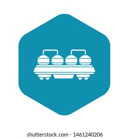 Rail wagon for construction materials icon. Simple illustration of rail wagon vector icon for web design
