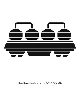 Rail wagon for construction materials icon. Simple illustration of rail wagon vector icon for web design