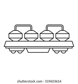 Rail wagon for construction materials icon. Outline illustration of rail wagon vector icon for web design