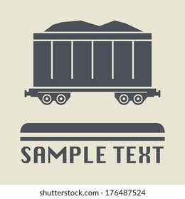 Rail Wagon icon or sign, vector illustration