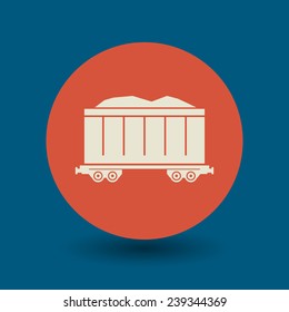 Rail Wagon icon or sign, vector illustration