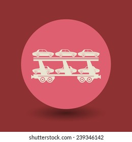 Rail Wagon icon or sign, vector illustration