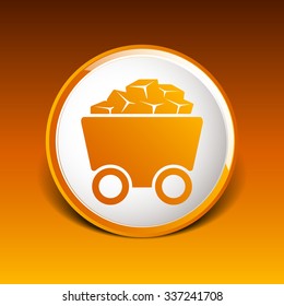 Rail Wagon icon vector button logo symbol concept.