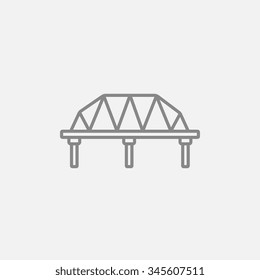 Ícone da linha da ponte ferroviária para web, celular e infográficos. Ícone de cinza escuro de vetor isolado no plano de fundo cinza claro.