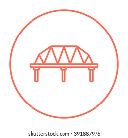 Rail way bridge line icon.