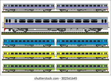 Railcar train vector