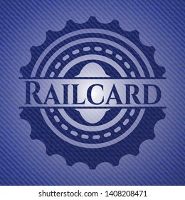 Railcard with denim texture. Vector Illustration. Detailed.