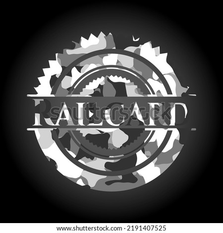 Railcard on grey camo texture 