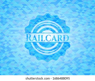 Railcard realistic light blue mosaic emblem