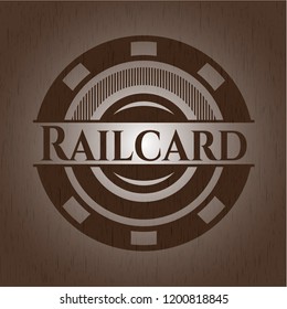 Railcard vintage wood emblem