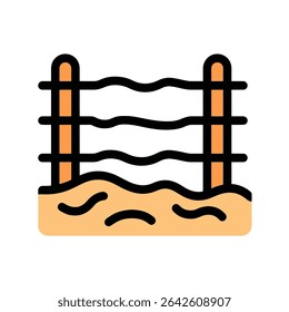 Railing element stands barrier near ground level simplistic design