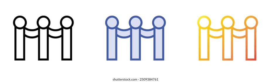 icono de barandilla. Lineal, relleno azul y diseño de estilo degradado aislado sobre fondo blanco