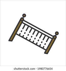 Rollsymbol, Treppengeländer, Vektorgrafik. 