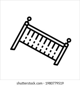 Railing icon, Stair railing vector illustration.