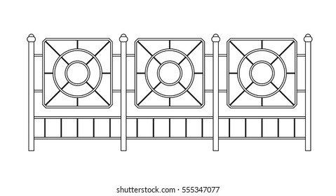 Railing simple vector image black paint  on the white background