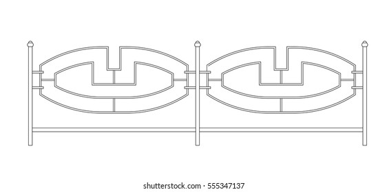 Railing simple vector image black paint  on the white background