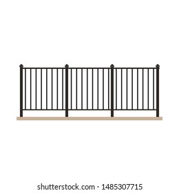 railing vector. railing on white background. wallpaper. free space for text. copy space.