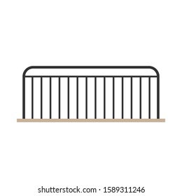 Railing vector. railing on white background. wallpaper. free space for text. copy space.