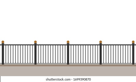 Railing vector. railing on white background. wallpaper. free space for text. copy space.