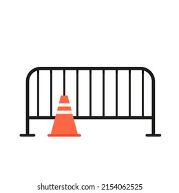 Railing vector. railing on white background. Traffic cone symbol. Traffic logo vector.