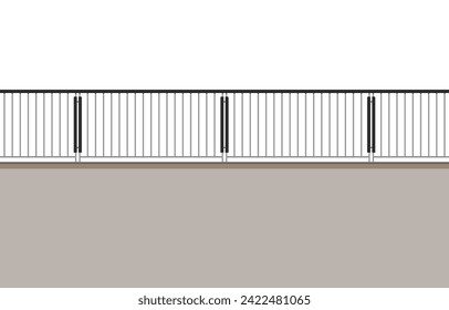 Railing vector. railing on white background. wallpaper. free space for text. copy space.