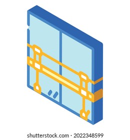 railings with mirror in dance studio isometric icon vector. railings with mirror in dance studio sign. isolated symbol illustration