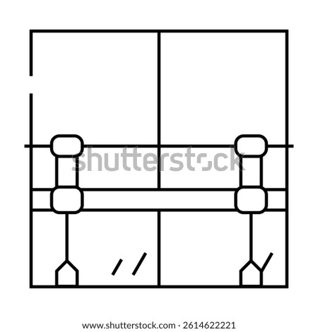 railings with mirror in dance studio line icon vector. railings with mirror in dance studio sign. isolated contour symbol black illustration