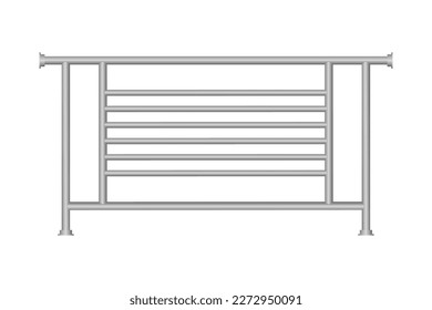 Vectores de acero inoxidable sobre fondo blanco, valla de hierro forjado, ilustración vectorial.