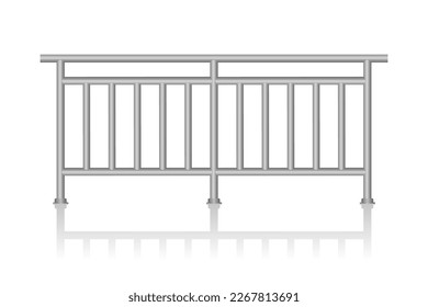 Railings stainless steel, wrought iron fence, Vector illustration.