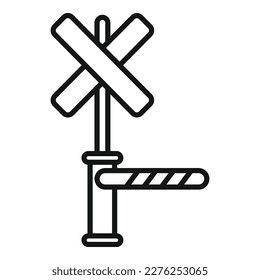 Vector de contorno de icono de barrera ferroviaria. Ciudadanos. Metro