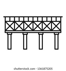 Railroad bridge icon. Outline railroad bridge vector icon for web design isolated on white background