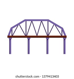 Railroad bridge vector illustration. Overpass, city, landmark. Bridges concept. Vector illustration can be used for topics like architecture, transportation, travel
