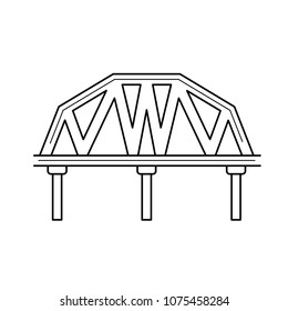 Railroad bridge vector line icon isolated on white background. Railroad bridge line icon for infographic, website or app. Icon designed on a grid system.