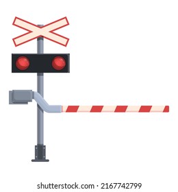 Railroad cross icon cartoon vector. Train road. Traffic signal