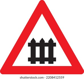 Railroad crossing ahead with barriers