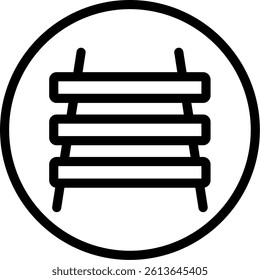 Railroad Crossing Line Vector Icon Design