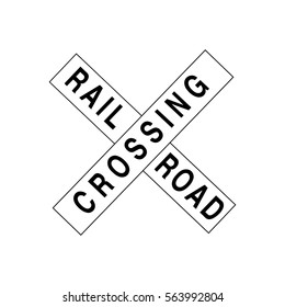 Railroad crossing sign icon