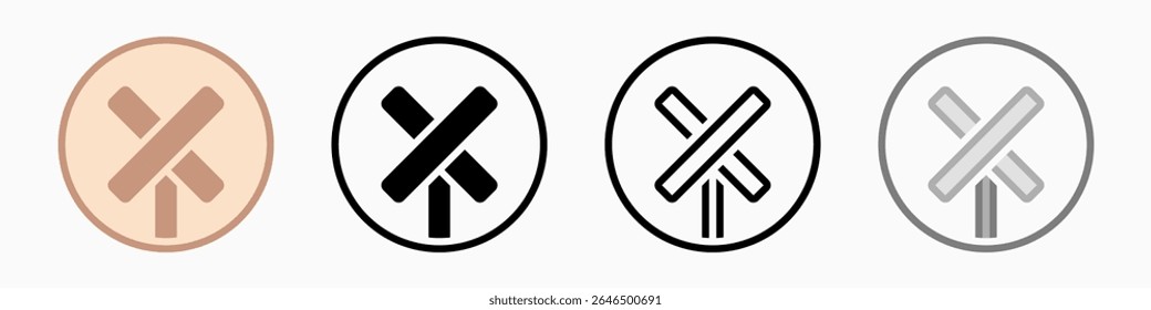 Railroad Crossing Signal Icons: vector illustration of railroad crossing signal icons with white background