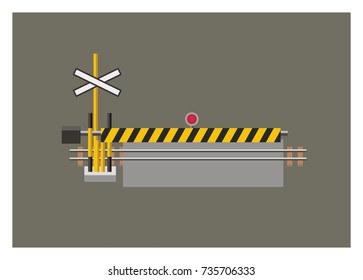 railroad crossing simple illustration