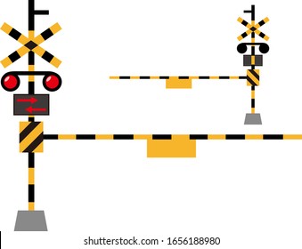 
Railroad crossing vector illustration .