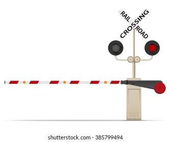 railroad crossing vector illustration isolated on white background