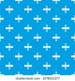 Railroad crossingpattern vector seamless blue repeat for any use