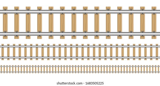Railroad in different sizes vector illustration isolated on white background