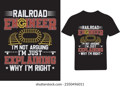 Railroad Engineer  Train Driver T shirt Design