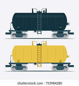 Railroad Gasoline and Oil Tanks vector illustration.