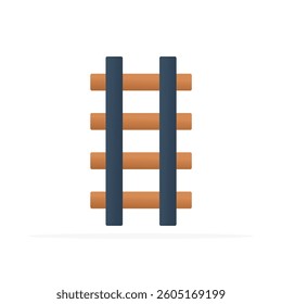 railroad icon, flat colored vector. modern and minimalist design
