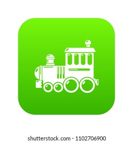 Railroad icon green vector isolated on white background