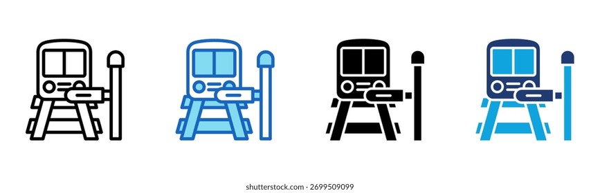 Icono de ferrocarril Multi Style Ilustración vectorial
