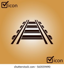 Railroad icon. Train sign. Track road symbol.  